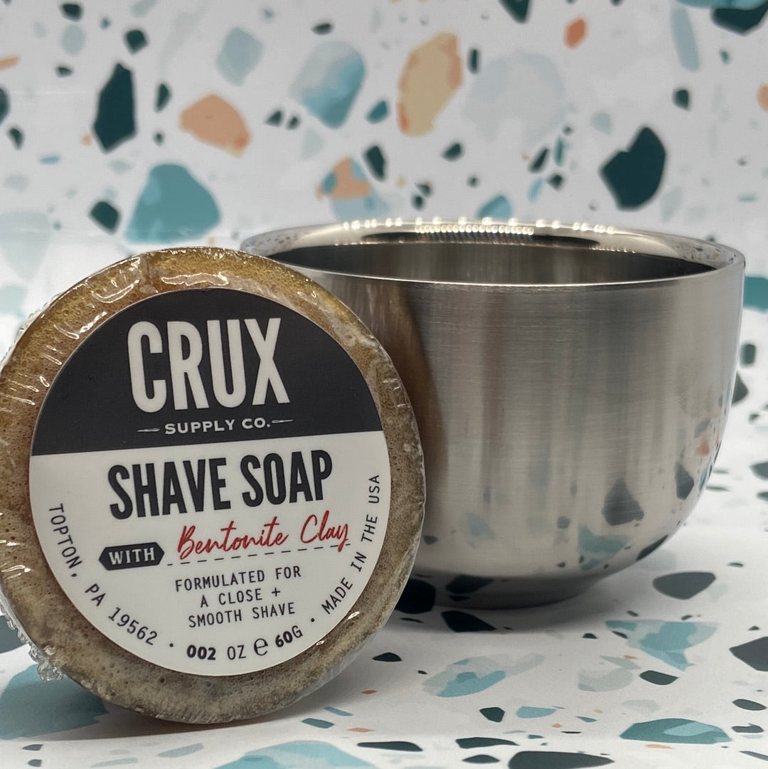 Crux: Shave soap and stainless steel bowl